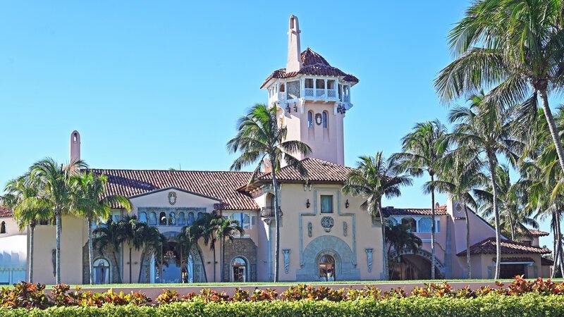Aerial view of Mar-a-Lago resort where classified documents were stored