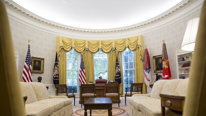 The Oval Office, where Trump claimed the war was "nearing completion"