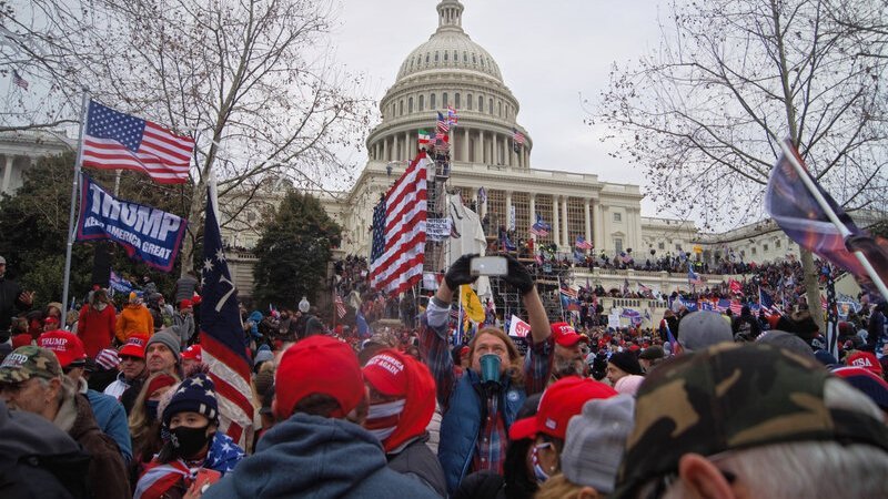 Rioters storming the U.S. Capitol on January 6, 2021