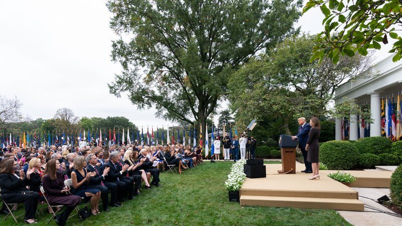 Rose Garden ceremony for Amy Coney Barrett — became a COVID superspreader event